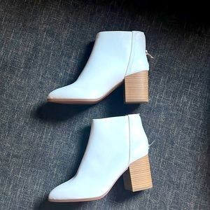 White Boots with Brown Heel